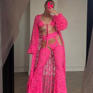 Laina Rauma LOVER LACE CHAPS in Hot Pink from LUVRGRL collection